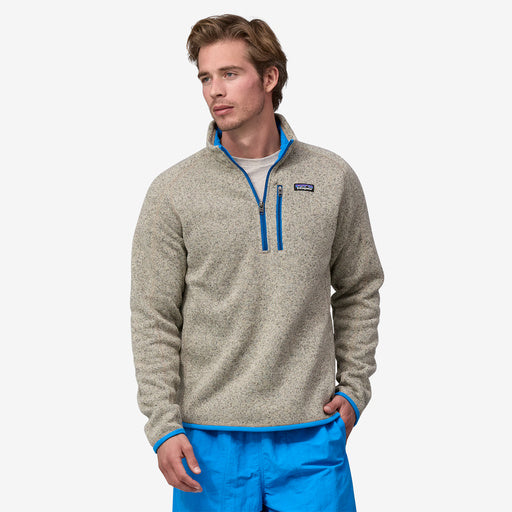 
                  
                    Jersey Better Sweater 1/4 Zip - Oar Tan w/Vessel Blue
                  
                