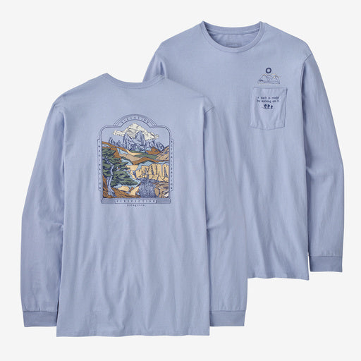 Camiseta 50 Year L/S Recycled Cotton Pocket - The long view: Pale Periwinkle
