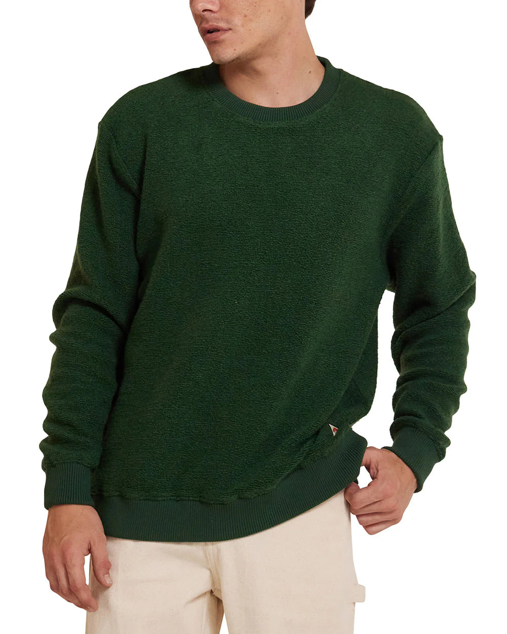 Jersey Reo Textured Fleece - Forest Green