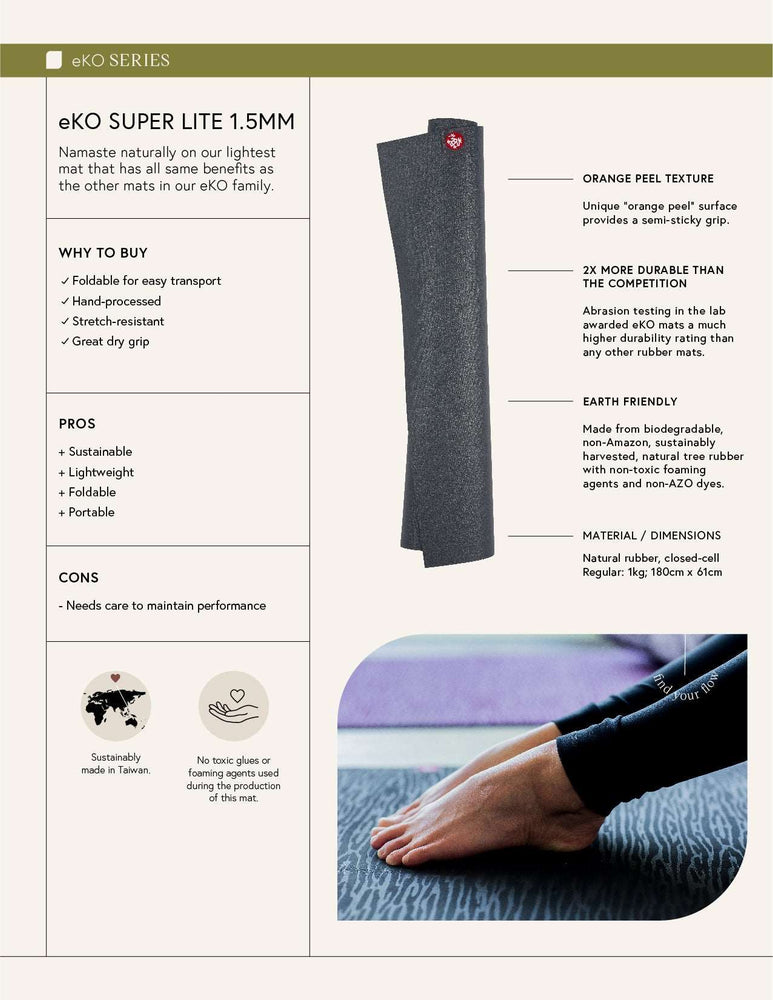 
                  
                    Mat de Yoga Eko SuperLite Travel 1,5mm - Charcoal
                  
                