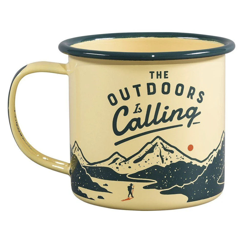 Taza The Outdoor is Calling Enamel Mug - Beige