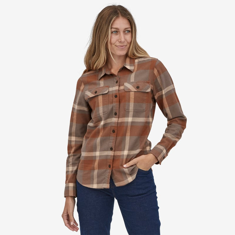 Camisa Women's Organic Cotton Midweight Fjord Flannel - Dusky Brown